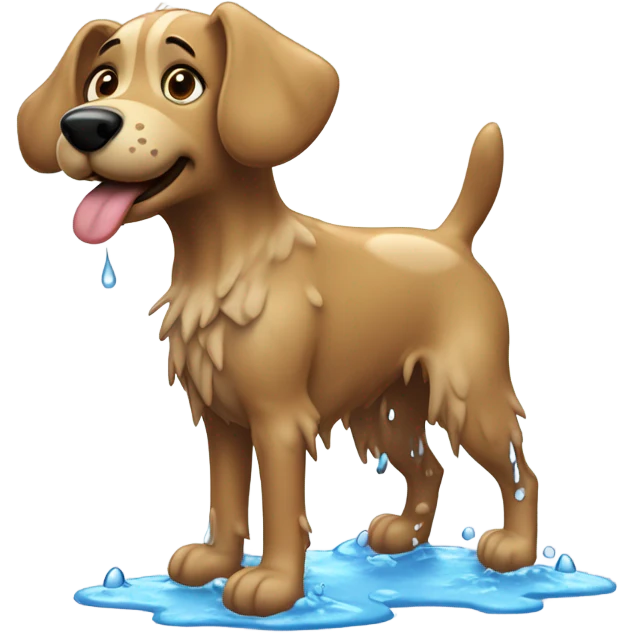 dog enjoying rainy day emoji