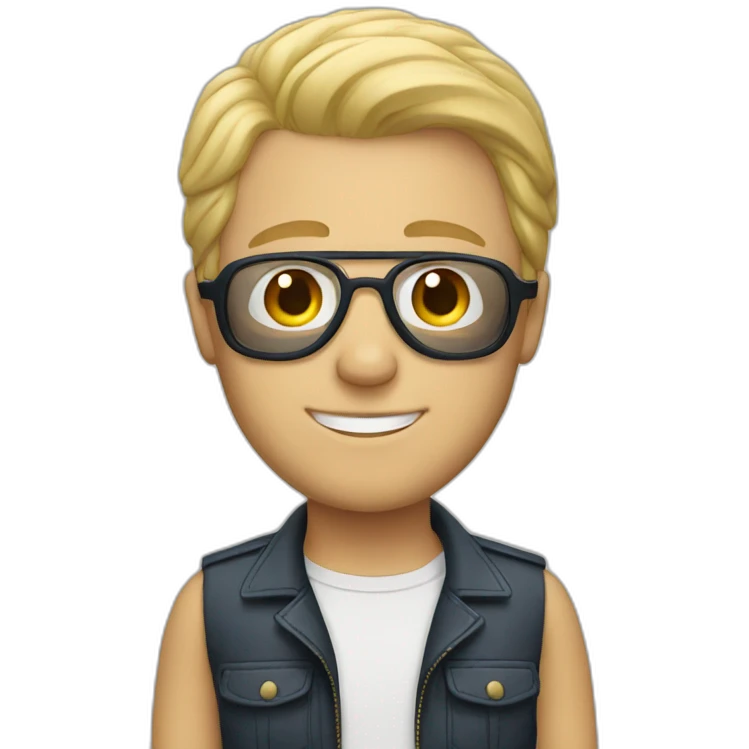 blonde white man with aviator glasses emoji