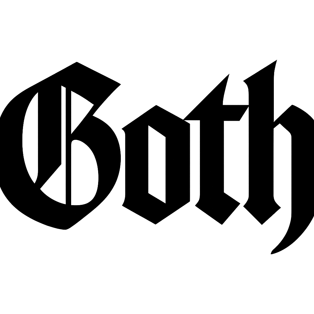 the word 'Goth' in classic blackletter gothic calligraphy, only text, no decoration emoji