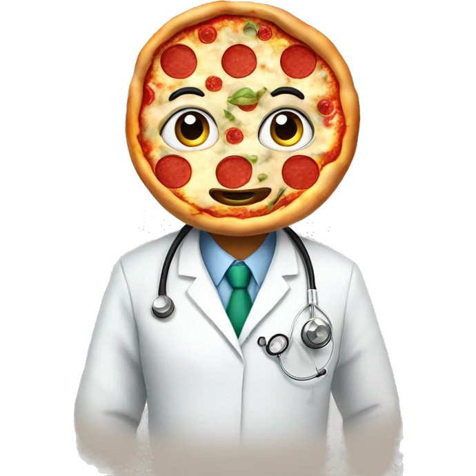 Pizza wearing ￼a stethoscope  emoji