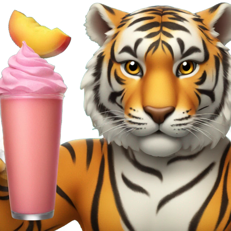 Tiger with a smoothie  emoji