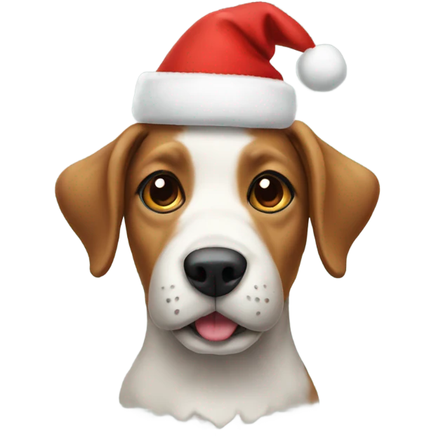 Dog in Christmas hat emoji