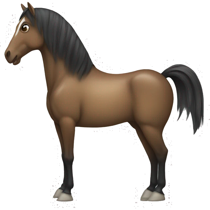 Horse with tail on its front and the tip look like a turtle emoji
