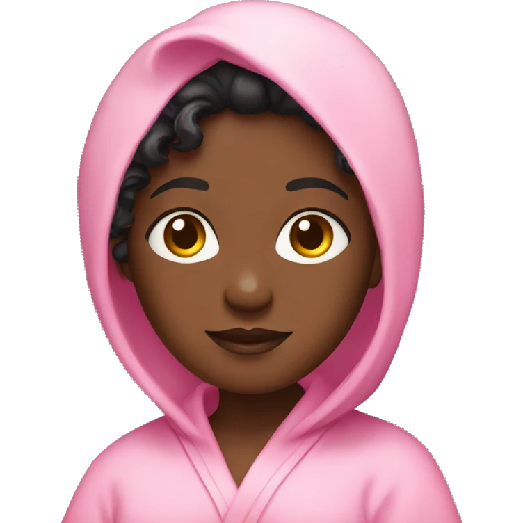 Black girl in pink robe emoji
