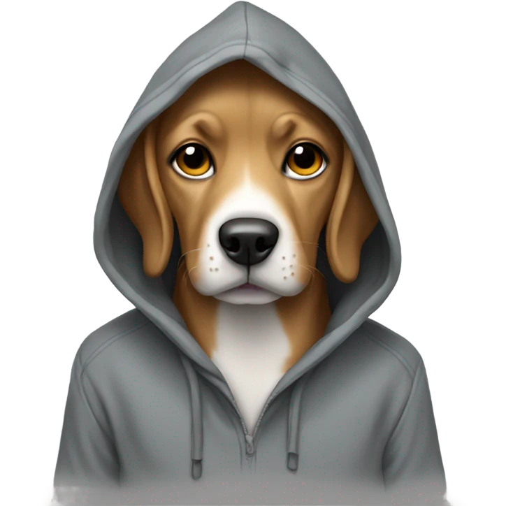 Dog wearing a hoodie emoji