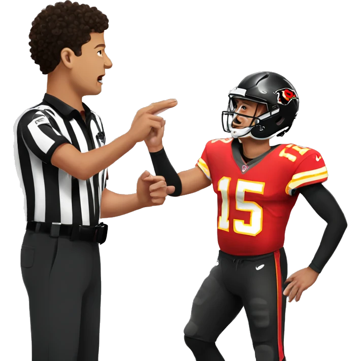Patrick Mahomes giving a referee emoji