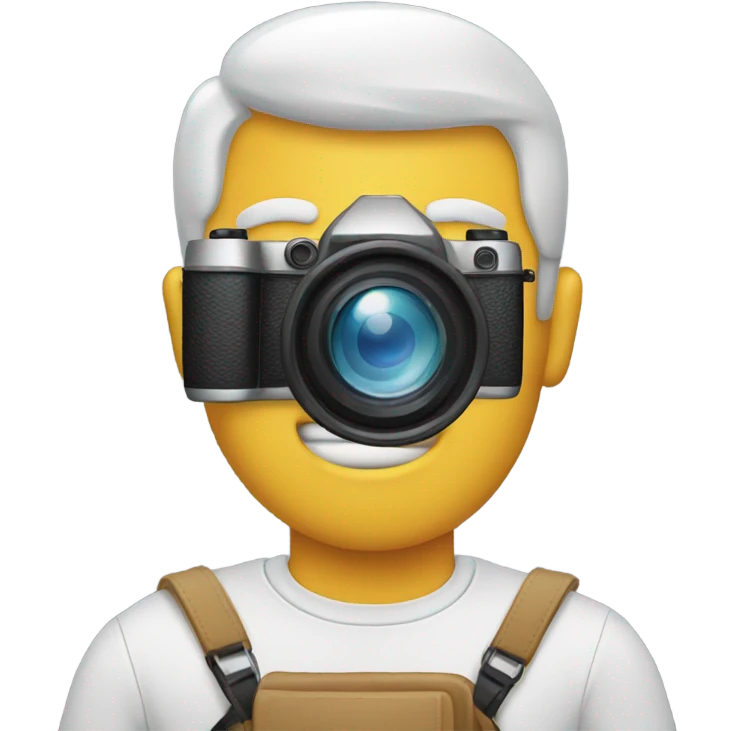 Man with camera head emoji