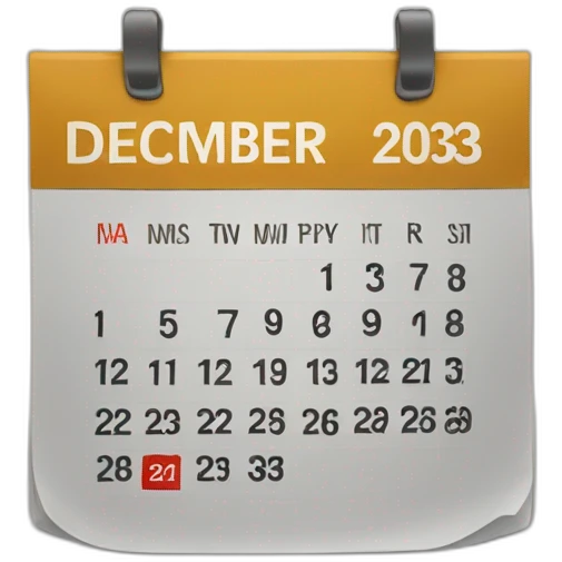 a calendar for December 2023 emoji