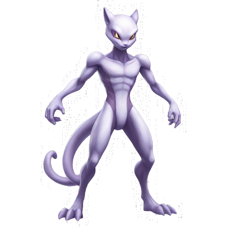 Anthro Mewtwo-Pokémon full body emoji