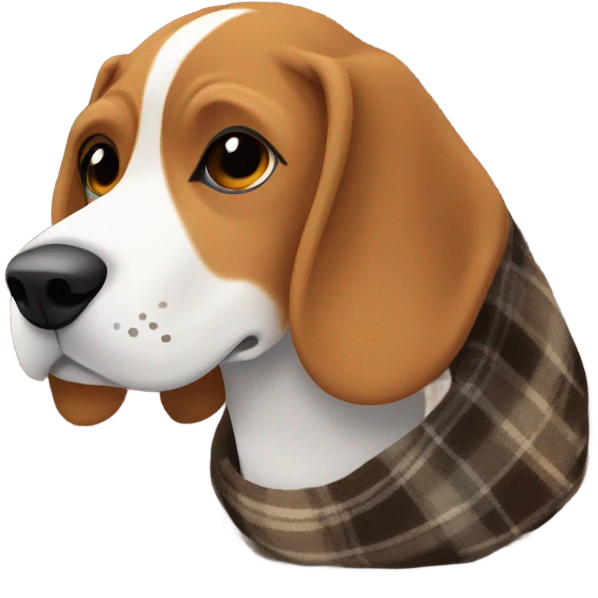Beagle under warm cozy plaid blanket emoji