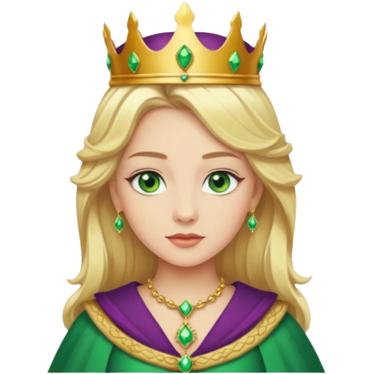 Queen Ozma from the Wizard of Oz with long blonde hair, green eyes and outfit  emoji