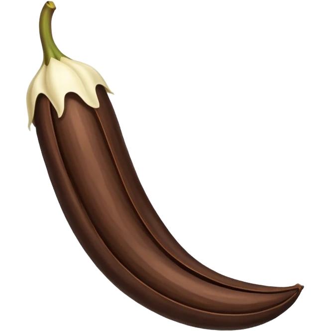 a vanilla bean pod, realistic, dark brown, isolated on white background emoji