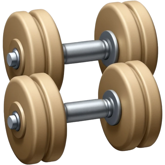 beige dumbbell slightly tilted emoji