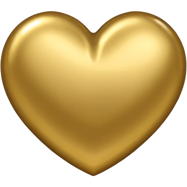 Metallic gold heart  emoji
