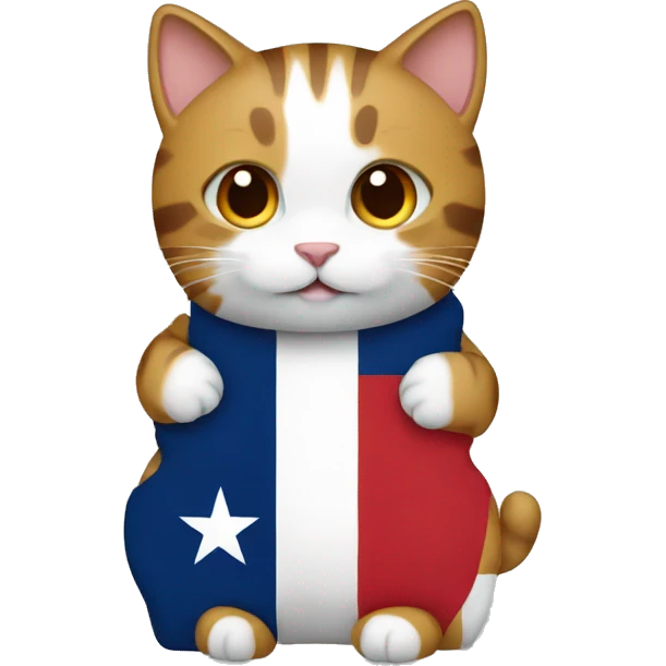 cat hugging texas flag emoji