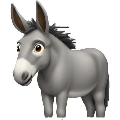 donkey sits behind PC emoji