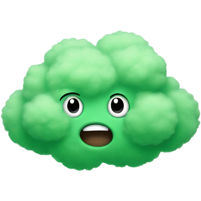 Green Cloud with arms and legs emoji