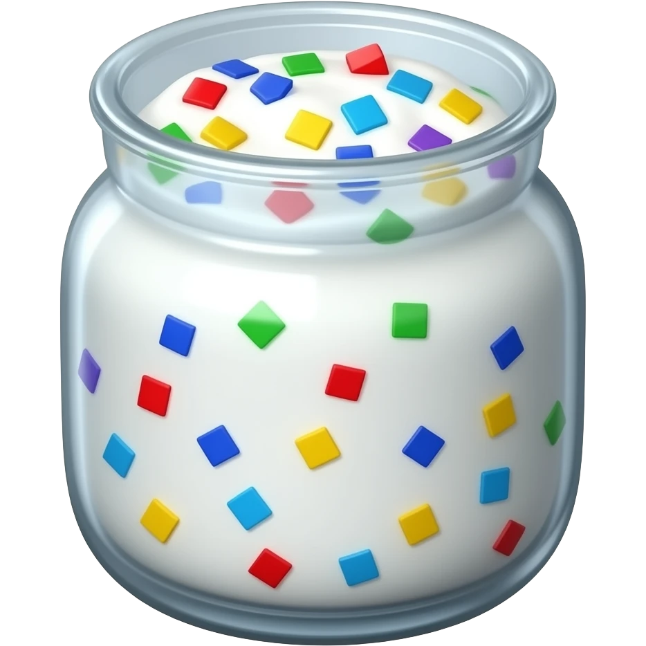 Greek yogurt topped with confetti aesthetic HD emoji