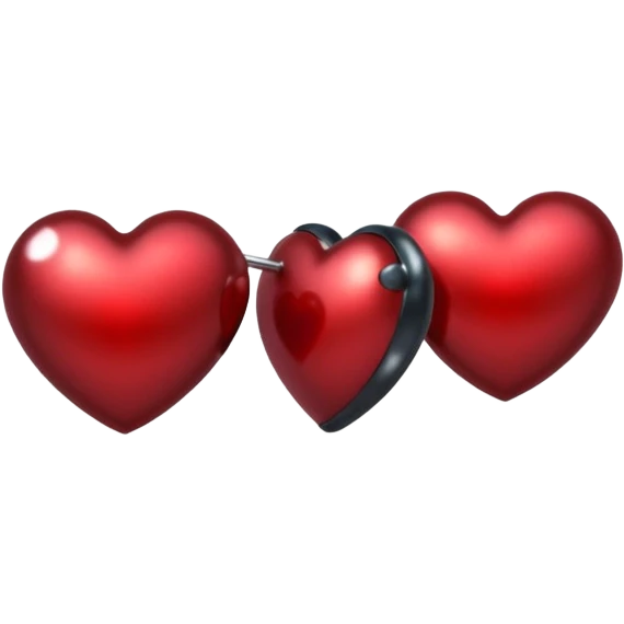 heart with gothic black pearl earrings emoji