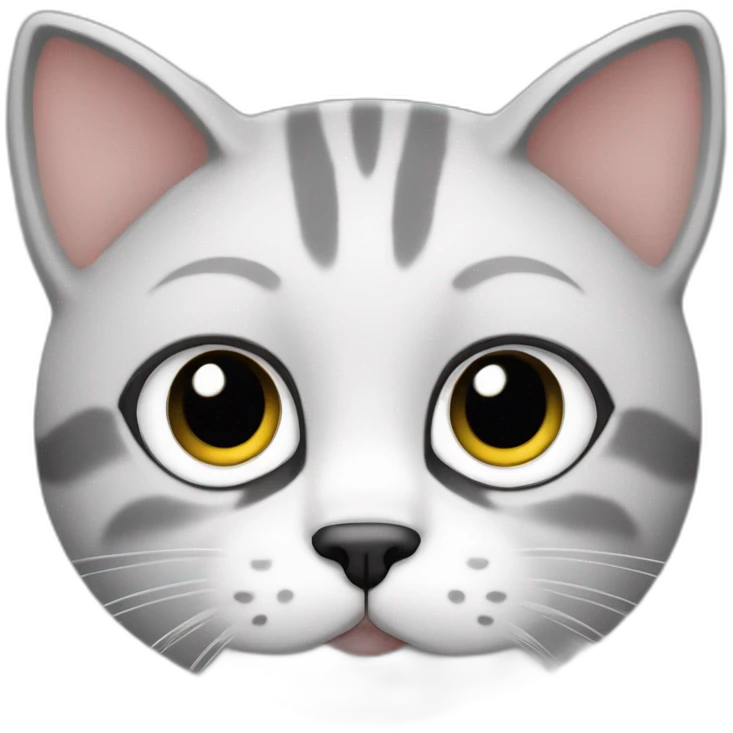 gato blanco con manchas grises emoji