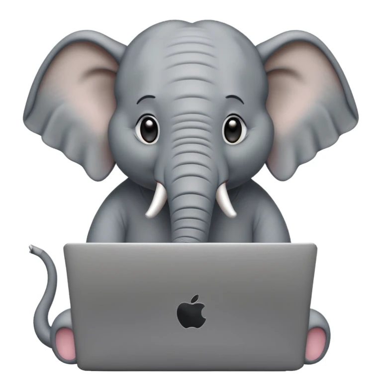 an elephant with a laptop emoji
