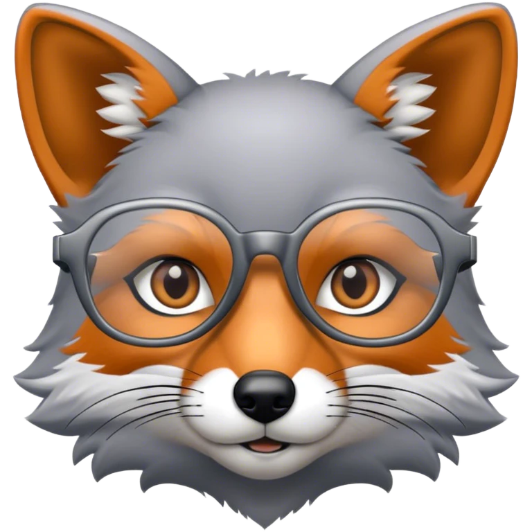 Gray fox with glasses  emoji
