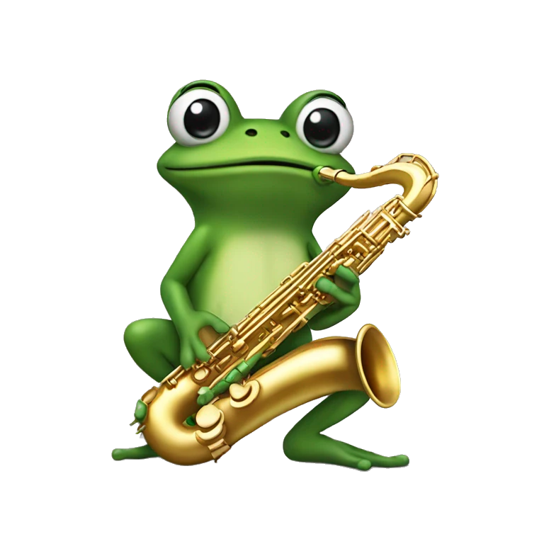 Grenouille avec un saxophone emoji