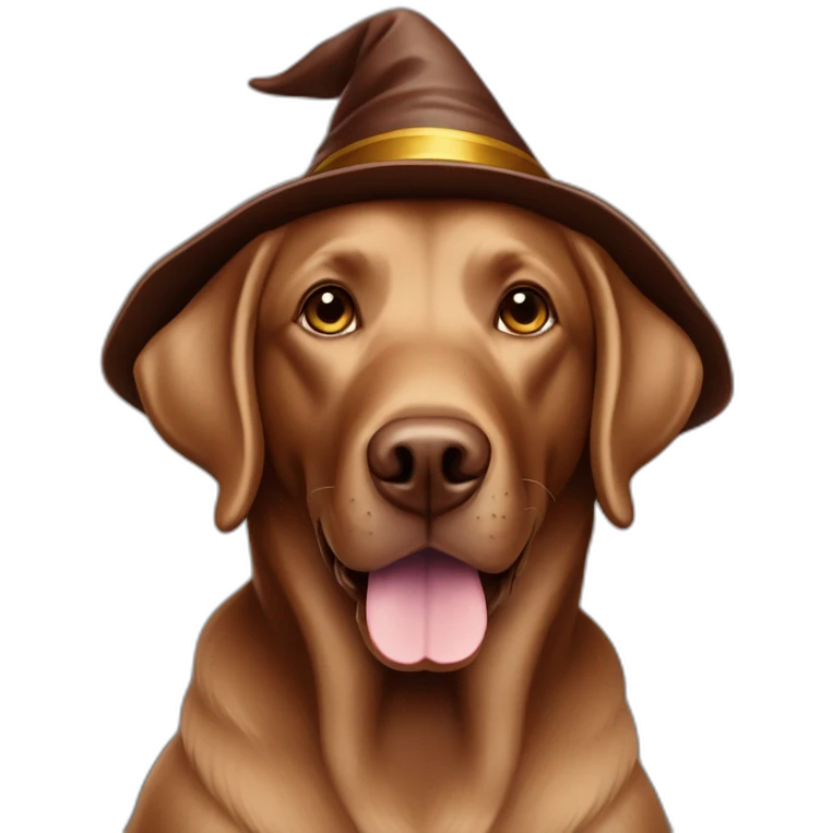 Labrador Retriver chocolate color looks like a wizard emoji