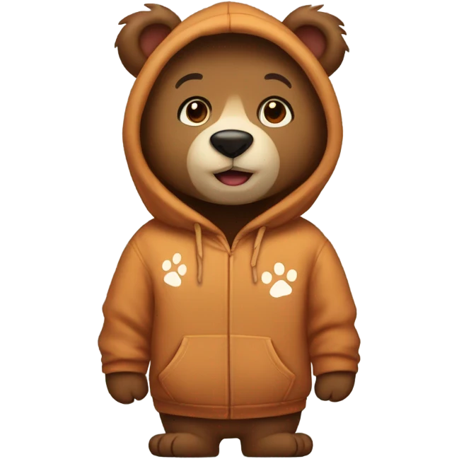 Bear wearing a bear hoodie  emoji