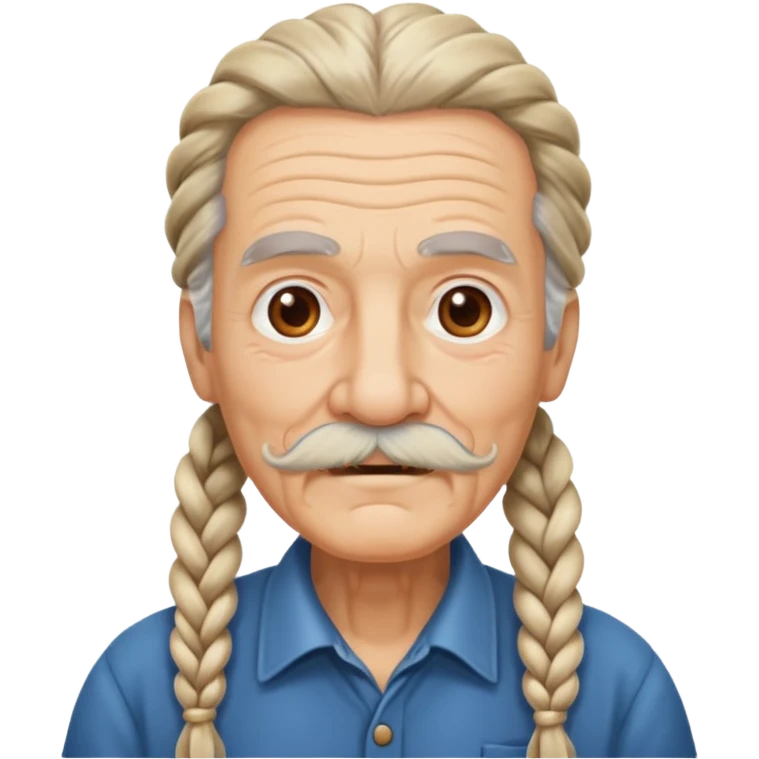 very old,  and mustached, haired, braided, emoji
