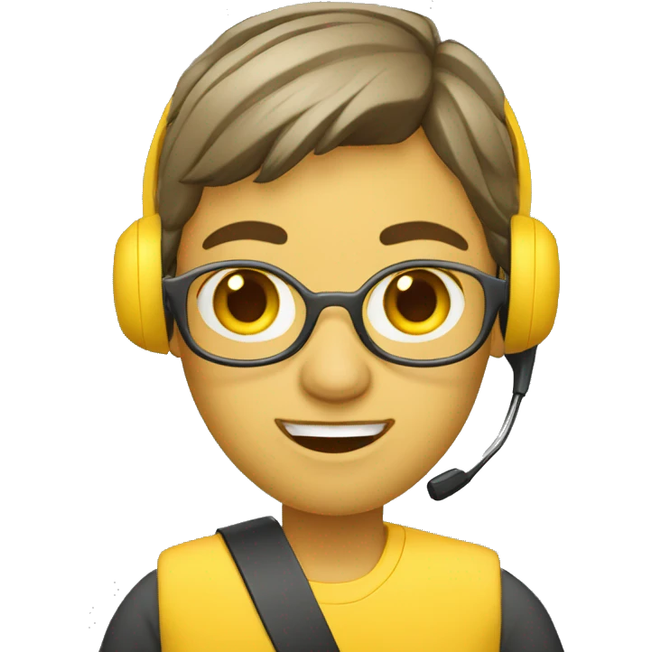 call center agent yellow emoji