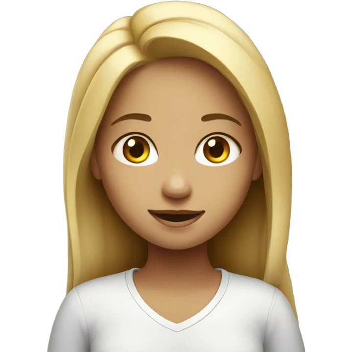 Girl playing iPad emoji