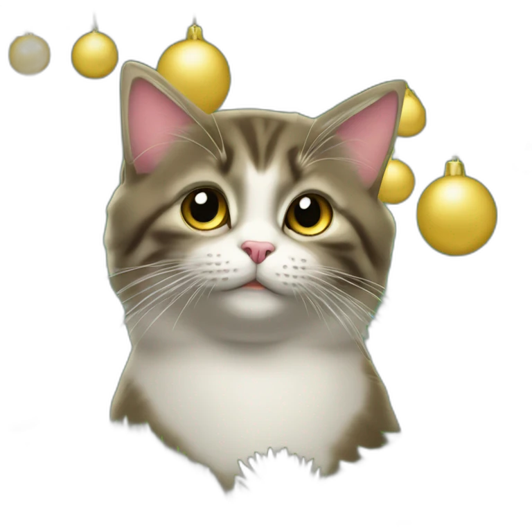 chat décore sapin de noël emoji
