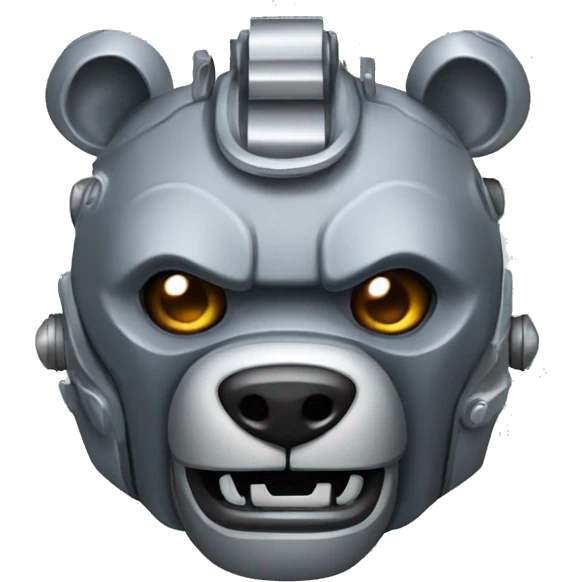 Gray metal grizzly robot emoji
