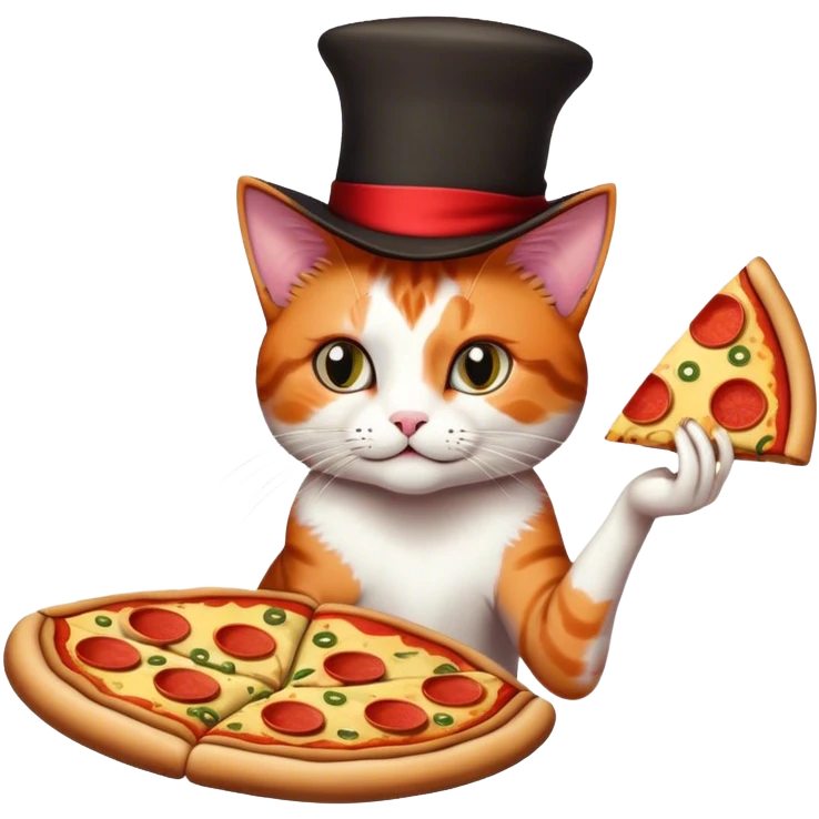 Magician kitty on a slice of pizza emoji