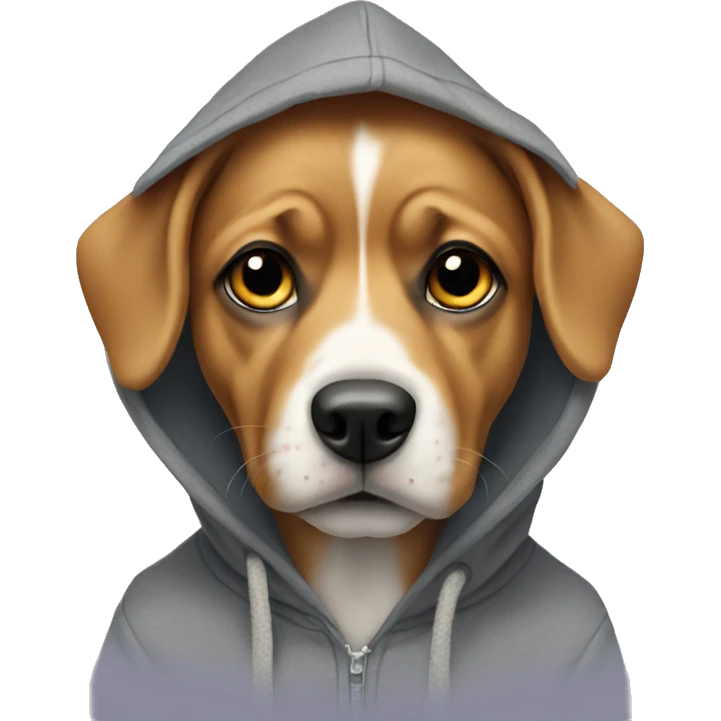 Dog wearing a hoodie  emoji