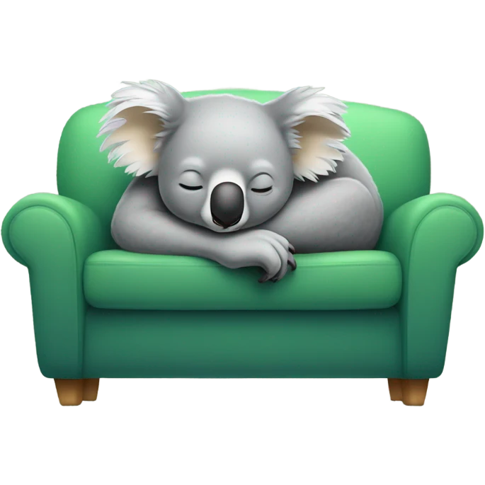 A koala sleeping on a couch emoji