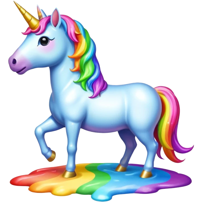 unicorn pukes up a rainbow emoji