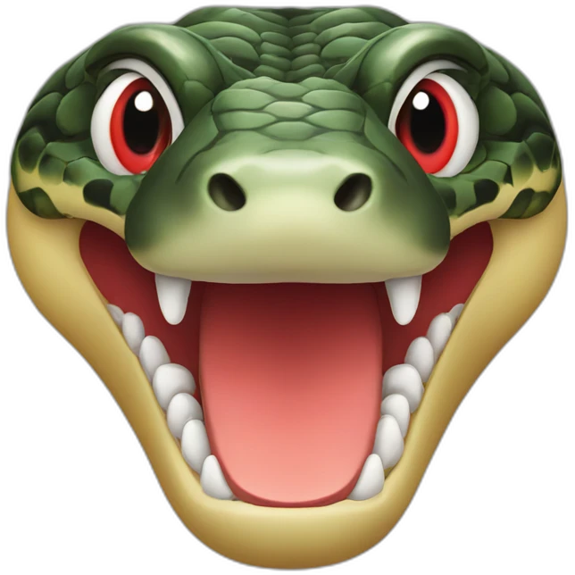 anaconda head with red eyes and smiling emoji
