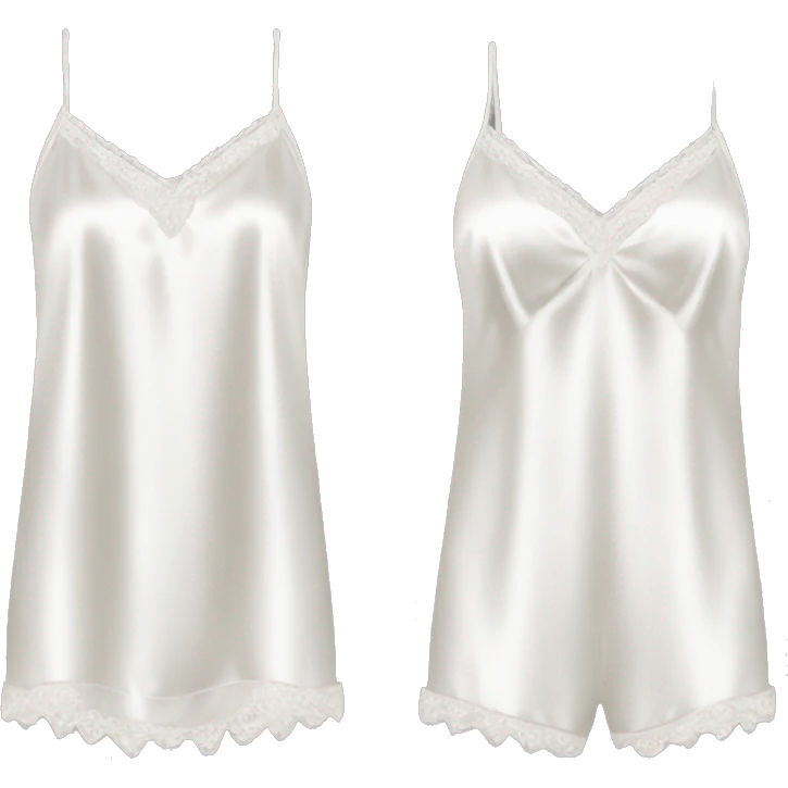 White silk camisole pjs emoji