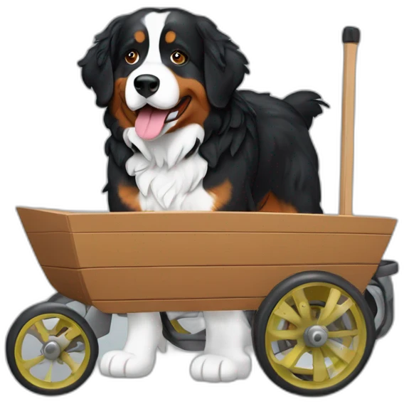 Bernese mountain dog hiking carting emoji