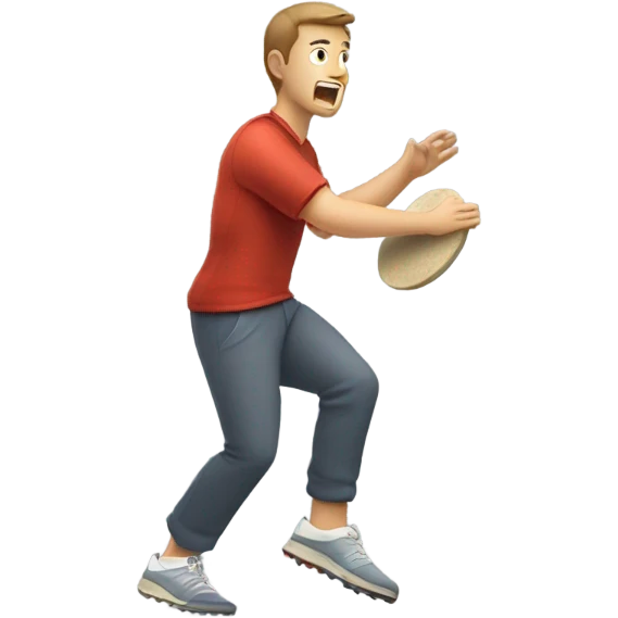 White disc golfer emoji