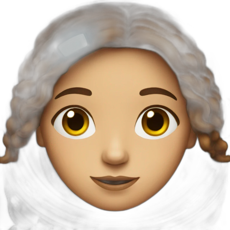 Girl astronaut with long brown hair emoji