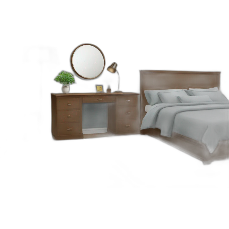 bedroom for men with mirror and closet emoji