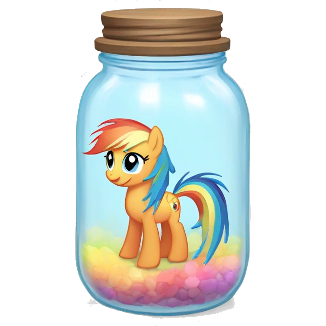Rainbow Dash from MLP in a jar emoji