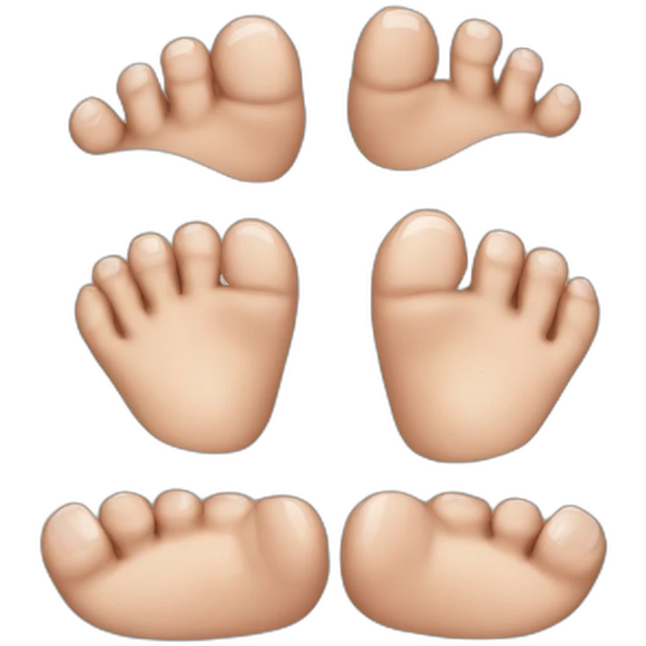 realistic wrinkly human feet toenails emoji