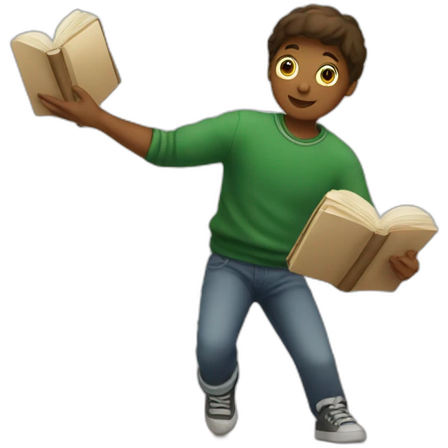 Throwing books at school emoji