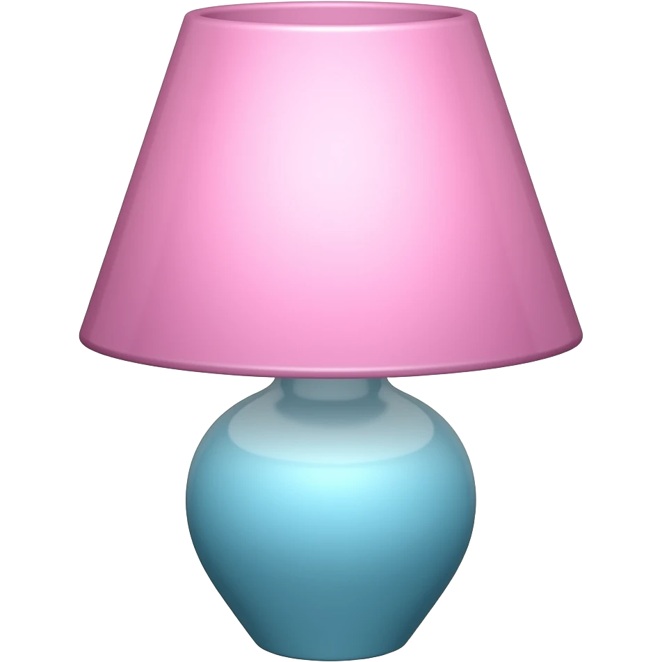 soft pink blue lamp , transparent background inspired by barbie colour pallete emoji