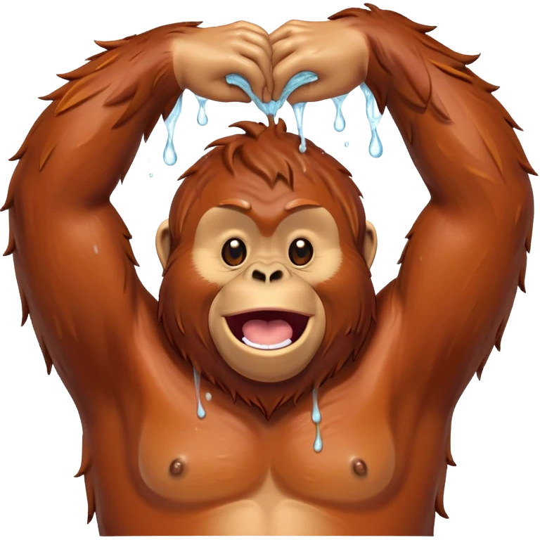 orangutan washing its armpits while singing emoji