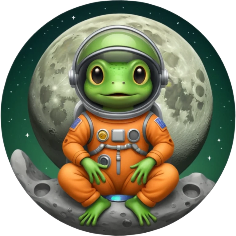 Frog on the moon emoji